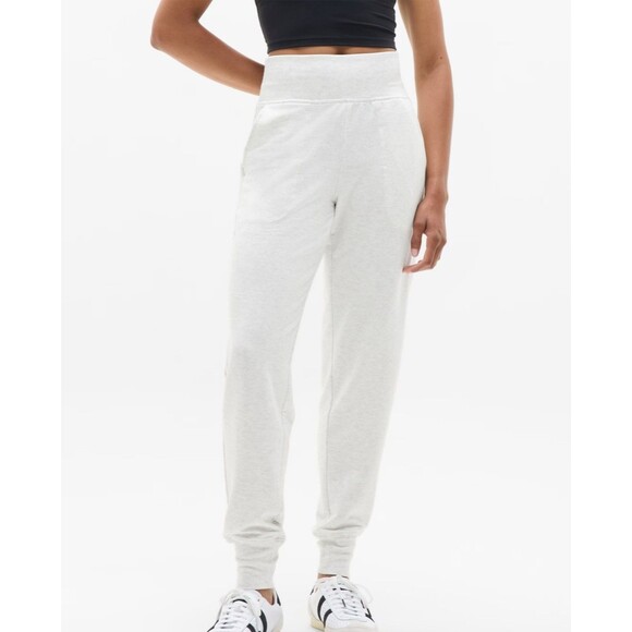 ATHLETA pants joggers coaster luxe high rise nirvana fabric fog gray heather L - Picture 2 of 5